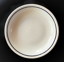 Zsolnay leveses főzelékes kék csíkos tányér menza adagtál