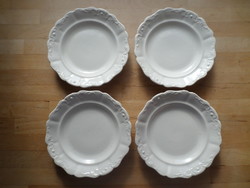4 db régi fehér indamintás porcelán kistányér söteményes tányér 19 cm