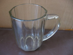 Antique polished, calibrated 1/4 l glass jug