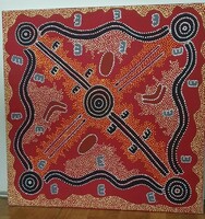 Vörös kompozició  (Red aboriginal painting )