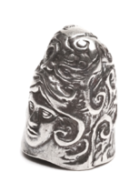 Art Nouveau silver thimble female head