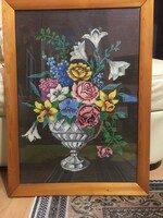 Large cross-stitch, in a beautiful wooden frame