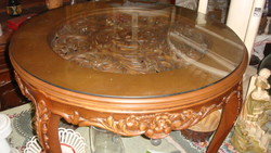 Round openwork carving, smoking table.