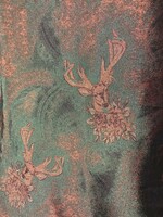 Szarvas,-vadász mintás kétoldalas textil anyag zöld maradék