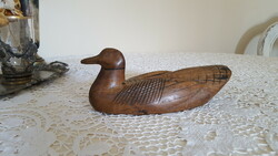 Vintage hand carved wooden duck
