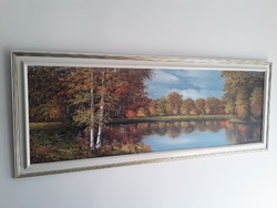 Bánkuti Gertrúd Őszi tájkép 150 x 50 cm / Keretezve Sülysápról vihető el /a mérete miatt postázni ne