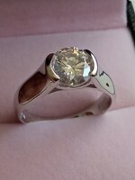 Moissanit gyémánt   2 ct 925 ezüst gyűrű 54