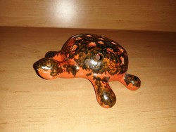 Tófej kerámia ikebana teknős figura - hossza 16 cm (26/d)