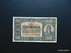 1000 korona 1923 B 89 8 fillér Felülbélyegzés !