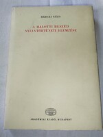 Géza Bárczi: linguistic historical analysis of the death speech
