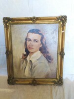 Antique painting with blonde frame