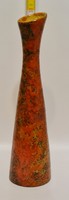 Barna, narancssárga mázas, hódmezővásárhelyi kerámia váza (2749)