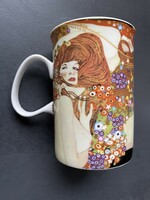 Gustav Klimt dekoros hófehér csésze, bögre