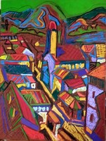 István Kozma: colorful grand mine - rich in color, beautiful painting