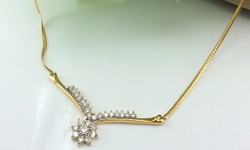 14K Gold Necklace with 0.80 ct Diamonds and Certificate