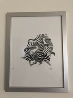 Victor vasarely, zebras (4) lithography