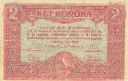 2 korona pénzutalvány 1919 Kecskemét