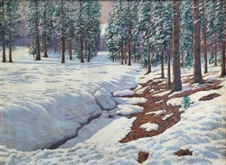 Viktor Olgyai ( 1870 - 1929 ) winter forest