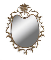 Art nouveau-style wall mirror with a metal frame
