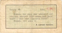 1 Korona 1919 voucher ticket miskolc miskolc
