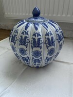 Beautiful large oriental porcelain vase with lid.