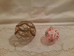 2 glass retro Christmas tree decorations in one