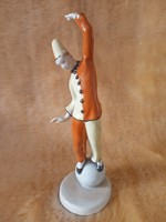 Drasche, Kőbányai porcelán, ritka bohóc figura, vitrin állapotban, gyűjtői darab