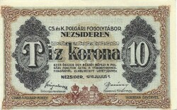 10 korona 1916 Nezsider Cs.és K. Polgári fogolytábor UNC