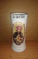 Antik orvos - patikai porcelán tartó urna pravoszláv Szent Damján  vértanúval díszítve (32/d)