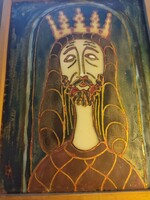 Saint István king fire enamel mural