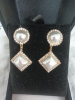 New stainless steel earrings for sale, tekla pearls, zirconia, piercing style!