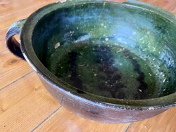 Antique glazed earthenware ceramic pot large size