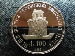 Olaszország 900 éves a Bolognai Egyetem .835 ezüst 100 Líra 1988 R PP (id64937)