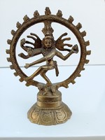 A copper statue depicting the Hindu deity Shiva