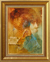 Mihály Buday: The knight - framed 43x34cm - artwork: 33x24cm - by23/741