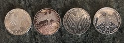 Ezüst emlékérmék 4db. Müncheni olimpiára (1972)