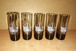 Smoke-colored patterned tumbler 5 in one - 9.7 cm high (b)