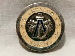Gio. Ansaldo & c. Genoa enameled silver badge