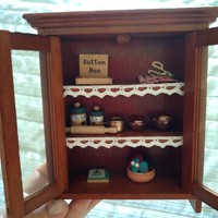 Toy doll furniture, cabinet (wood)