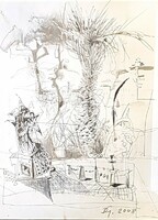 Dienes Gábor - 31 x 23 cm toll, ceruza,papír 2008, keretezve