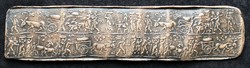 Borsos Miklós - Szüreti menet 6,5 x 28,5 cm bronz 1950