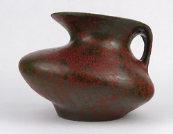 1O019 Régi iparművészeti művészi kerámia korsó alakú váza