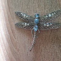 Dragonfly shaped stone brooch