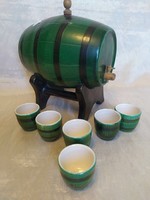 Retro ceramic barrel with glasses