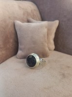 Design silver ring with smoky quartz