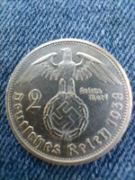 Swastika .625 Silver 2 imperial marks 1938 g