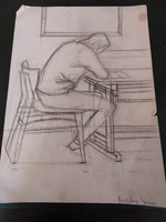 Male pencil drawing graphic