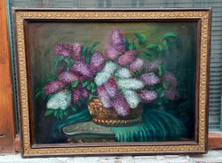 Franciscan Dobay lilac oil-canvas painting (1867-?)