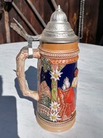 Gerz German beer mug with tin lid