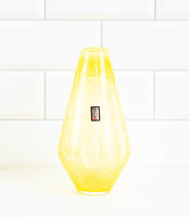 Karcagi Berekfürdői fátyolüveg váza - sárga színben